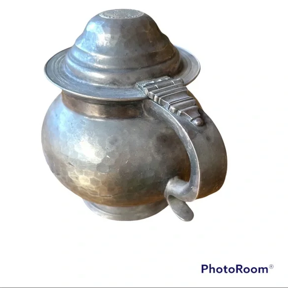 925 Hand Hammered Beer Pitcher Georgivs iii dei gratia Authentic Coin Embossed - Picture 8 of 14